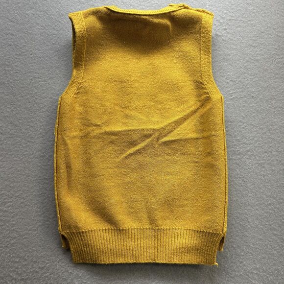 Y2K Baby I Love U Sweater Vest 9 months Mustard Yellow Knit Pullover Granola - Picture 6 of 7